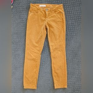 Anthropologie Pilcro and The Letterpress Mustard Corduroy Skinny Pants size 26